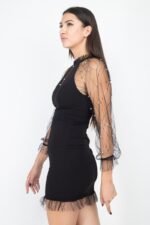 Pearl Trim Mesh Bodycon Dress - Image 2