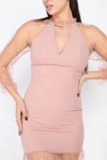 Pearl Trim Mesh Bodycon Dress - Image 8