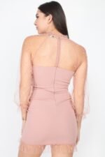 Pearl Trim Mesh Bodycon Dress - Image 9