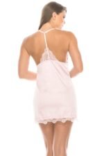2 Piece Satin Lace Trimmed Slip Set With Matching Thong - Image 10