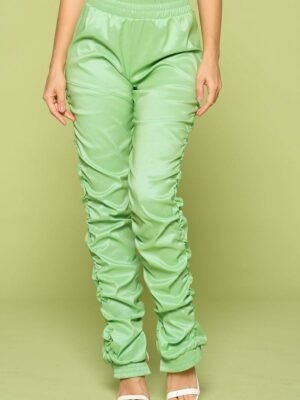 Leather Pu Ruched Pants