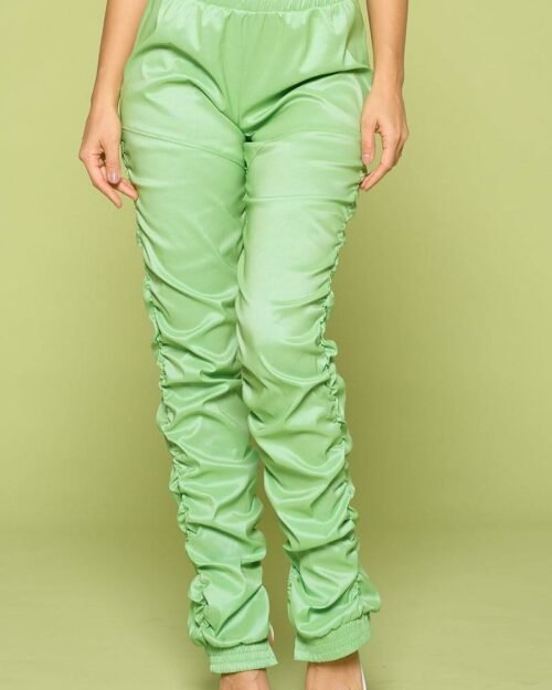 Leather Pu Ruched Pants