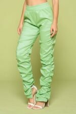 Leather Pu Ruched Pants - Image 4