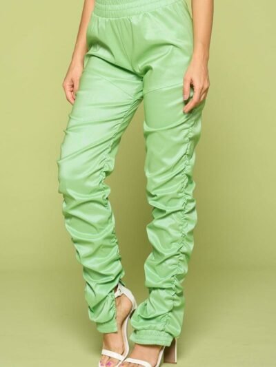 Leather Pu Ruched Pants Leather Pu Ruched Pants