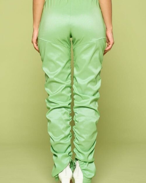 leather pu ruched pants