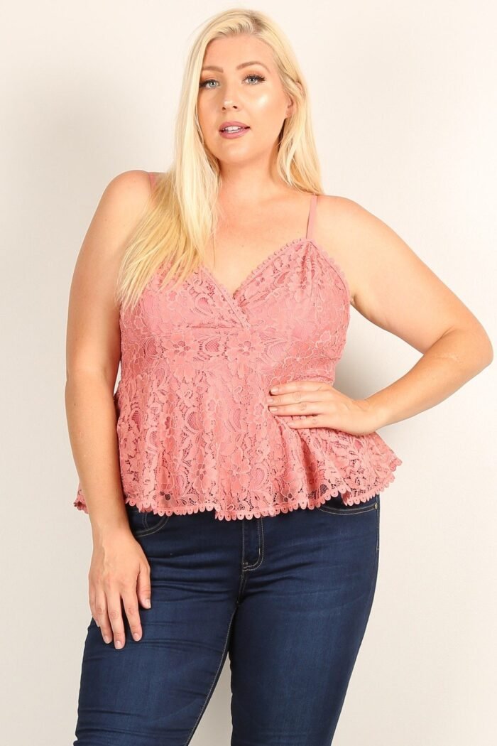 Plus size lace sleeveless top - image 1