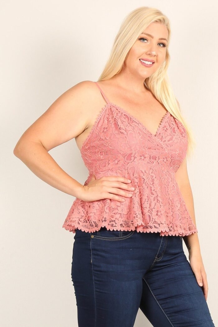 Plus size lace sleeveless top - image 4