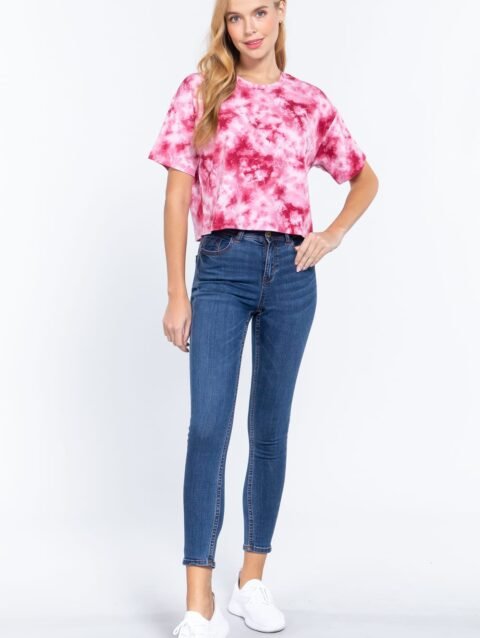 Tie-dye Cotton Jersey Crop Top