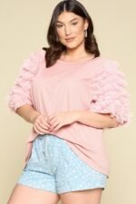 Plus Size Distressed Denim Shorts