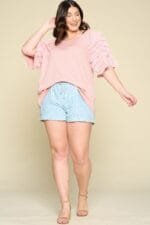 Plus Size Distressed Denim Shorts