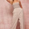 A Striped Woven Linen-blend Jumpsuit