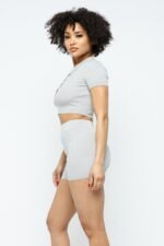 Collar Crop Top + Shorts Set - Image 10