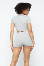 Collar Crop Top + Shorts Set - Image 12