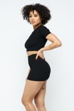 Collar Crop Top + Shorts Set - Image 5