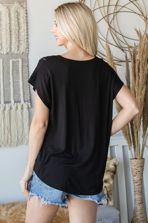Short Sleeve V Neck Top - Image 8