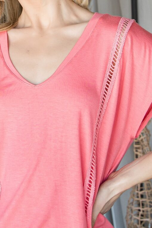Short Sleeve V Neck Top - Image 5
