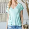 Short Sleeve V Neck Top