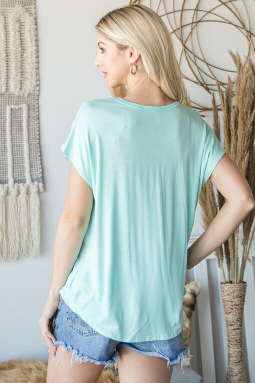Short Sleeve V Neck Top - Image 3