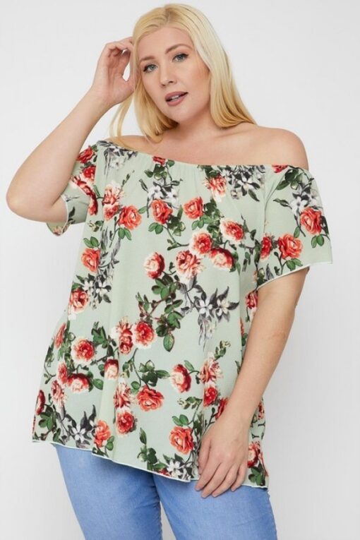 Floral Print Off The Shoulder Top - U.S.A Fashion