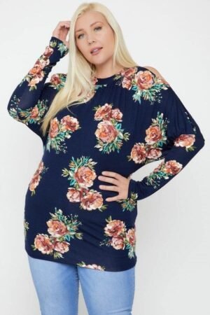 Flattering Cutout Details Floral Print Top Flattering Cutout Details Floral Print Top