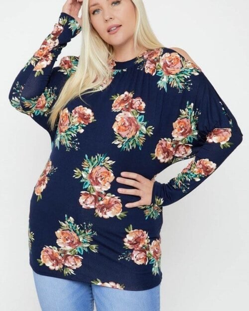 flattering cutout details floral print top