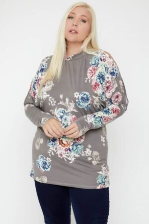 Flattering Cutout Details Floral Print Top Flattering Cutout Details Floral Print Top