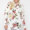 Flattering Cutout Details Floral Print Top