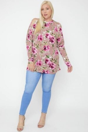 Flattering Cutout Details Floral Print Top Flattering Cutout Details Floral Print Top