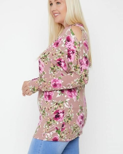 flattering cutout details floral print top