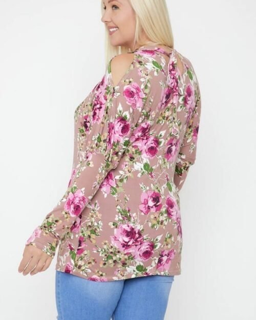 flattering cutout details floral print top