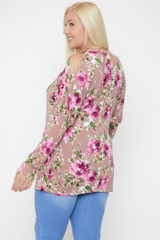 Flattering Cutout Details Floral Print Top - Image 7