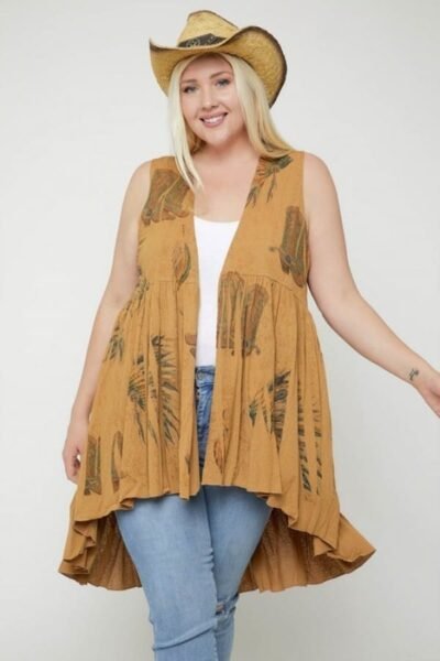 Longline Sleeveless Cardigan Plus Size – Flowy Floral Layer