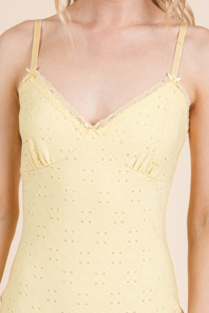 Eyelet mini dress - image 7