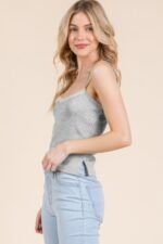 Pointelle W/lace Detail Cami Top - Image 2