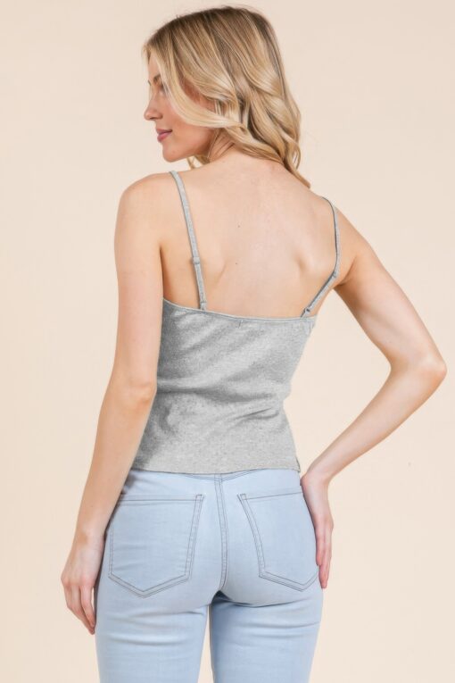 Pointelle W/lace Detail Cami Top - Image 3