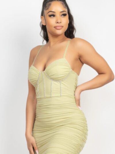 Stone Cami Shirred Bodycon Dress Stone Cami Shirred Bodycon Dress