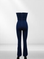 Lace Up Detail Denim Jumpsuit - Image 5