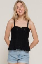 Flower Trim Detail Pointelle Spring Sweater - Image 17