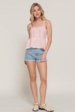 Flower Trim Detail Pointelle Spring Sweater - Image 12