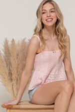 Flower Trim Detail Pointelle Spring Sweater - Image 15