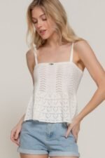 Flower Trim Detail Pointelle Spring Sweater - Image 6