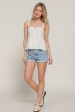 Flower Trim Detail Pointelle Spring Sweater - Image 7