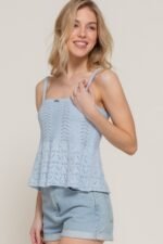 Flower Trim Detail Pointelle Spring Sweater - Image 3