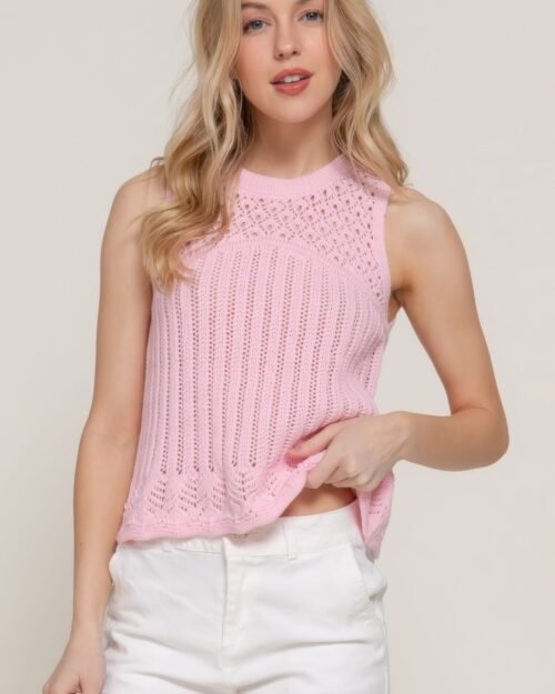 sleeveless crochet spring sweater