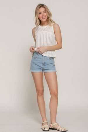 Sleeveless Crochet Spring Sweater Sleeveless Crochet Spring Sweater