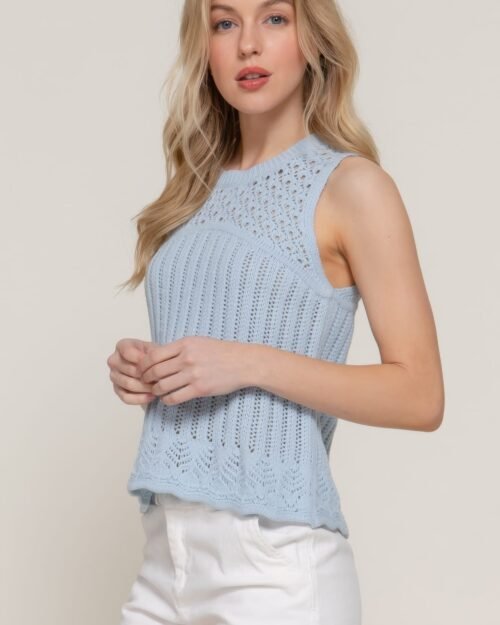 sleeveless crochet spring sweater