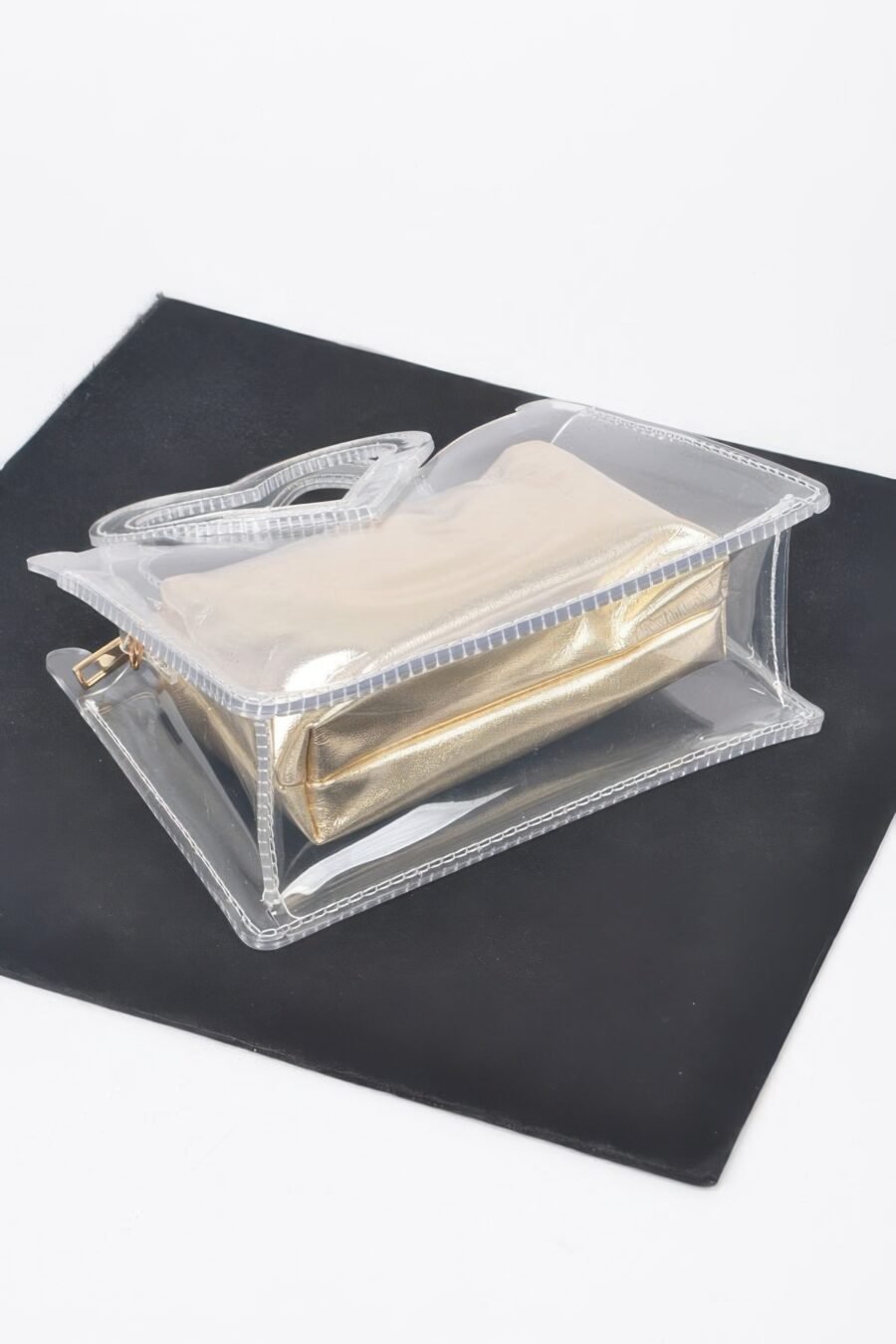 Transparent heart shape handle clutch w/pouch - image 5