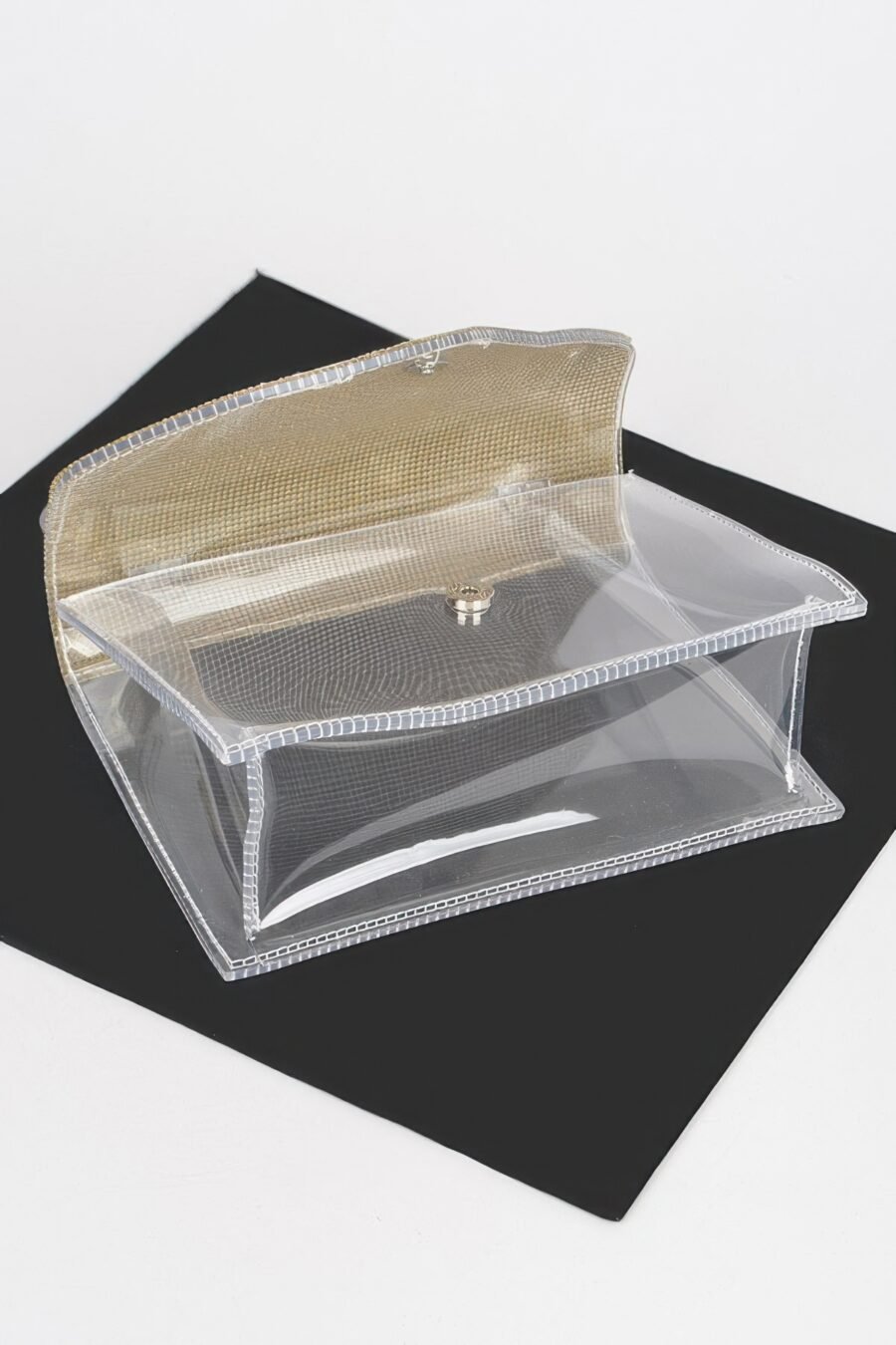 Transparent rhinestone top handle flap bag - image 5