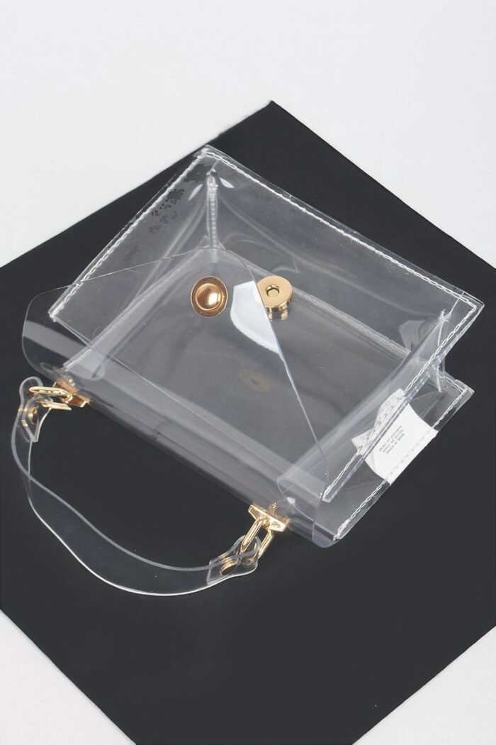 Clear pvc top handle crossbody bag