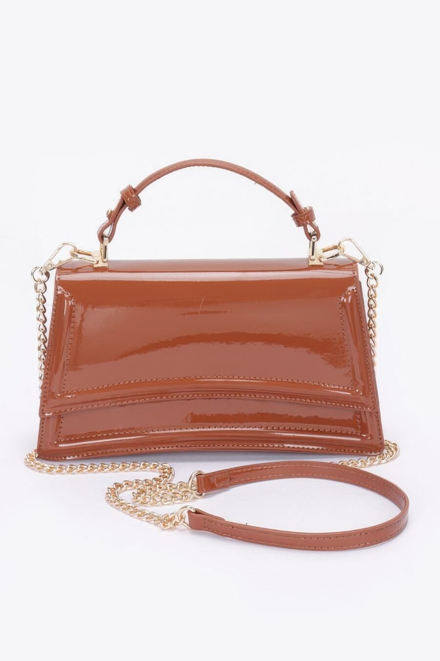 Enamel top handle flap bag - image 2
